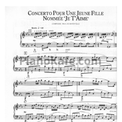 Ноты Paul de Senneville - Concerto pour une jeune fille nommee 'je t'aime - предпросмотр