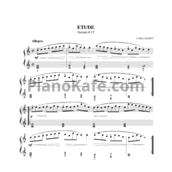 Ноты Карл Черни - Этюд №15 (Г. Гермер) - предпросмотр