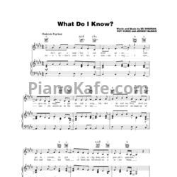 Ноты Ed Sheeran - What do I know? - предпросмотр