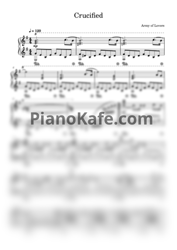 Ноты Army of Lovers - Crucified - PianoKafe.com