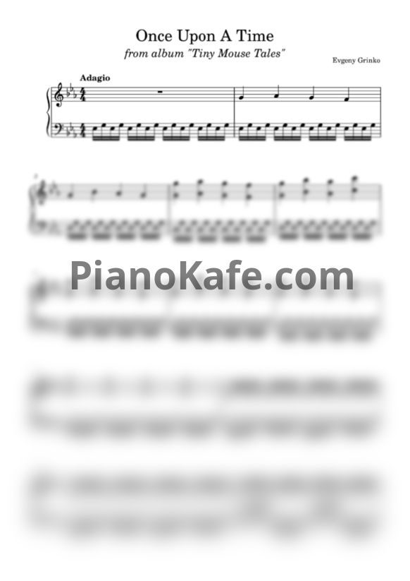 Ноты Евгений Гринько - Однажды в сказке (Once Upon a Time) - PianoKafe.com