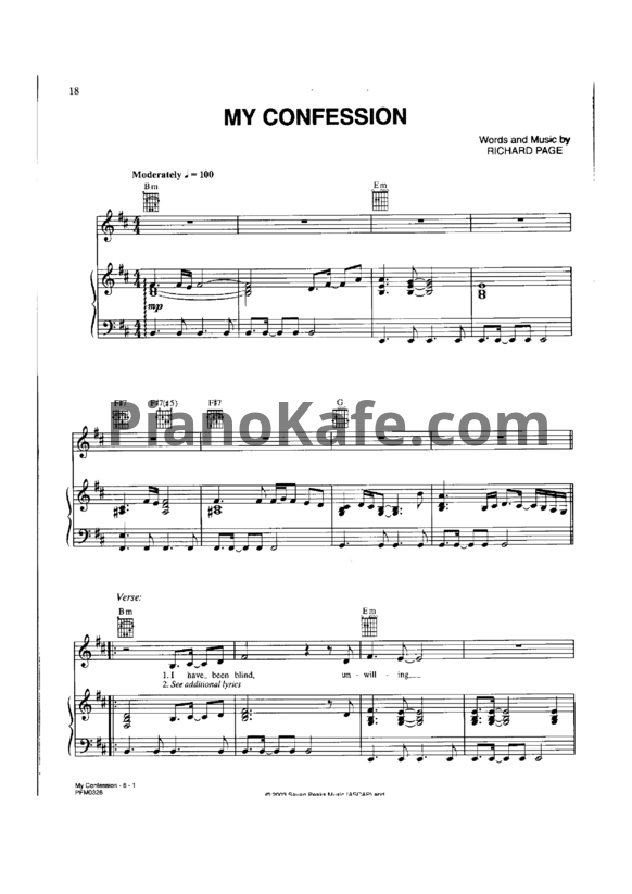Ноты Josh Groban - My confession - PianoKafe.com
