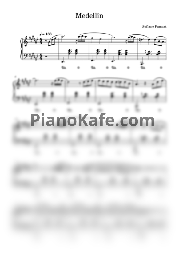 Ноты Sofiane Pamart - Medellin - PianoKafe.com