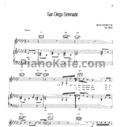 Ноты Tom Waits - San Diego serenade - предпросмотр