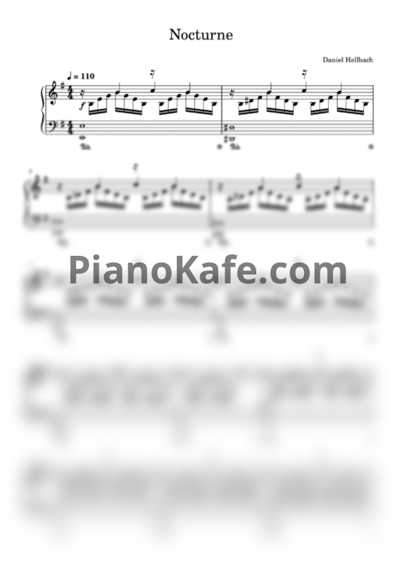 Ноты Daniel Hellbach - Nocturne - PianoKafe.com