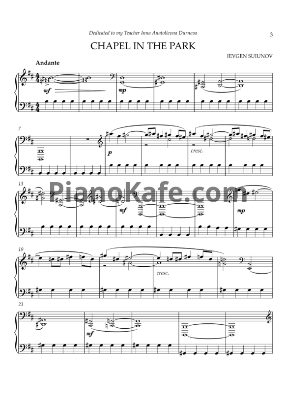 Ноты Ievgen Suiunov - In the mountain valley. Diptych for piano solo - PianoKafe.com