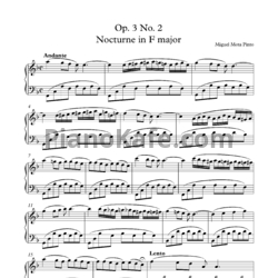 Ноты Miguel Mota Pinto - Nocturne in F Major | Op. 3 No. 2 | Original Composition for Piano