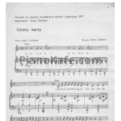 Ноты Анна Герман - Cztery karty - предпросмотр