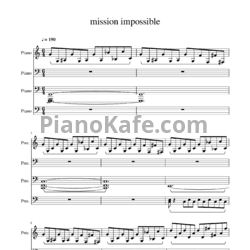 Ноты Lalo Schifrin - Mission Impossible theme (для фортепиано в 4 руки)