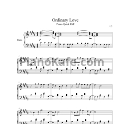 Ноты U2 - Ordinary love - предпросмотр