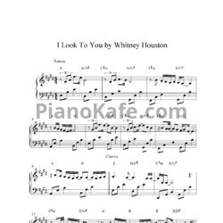 Ноты Whitney Houston - I look to you - предпросмотр