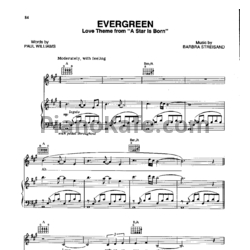 Ноты Barbra Streisand - Evergreen - предпросмотр