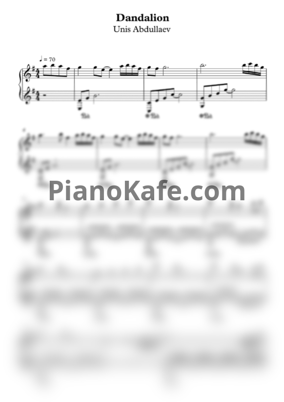 Ноты Unis Abdullaev - Dandalion - PianoKafe.com