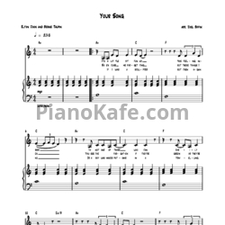 Ноты Ellie Goulding - Your song - предпросмотр