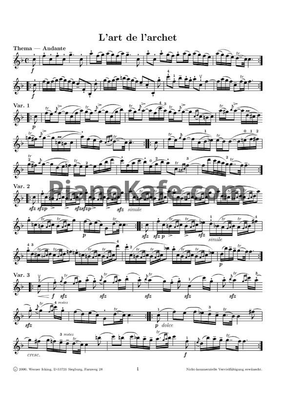 Ноты Дж. Тартини - Искусство смычка - PianoKafe.com