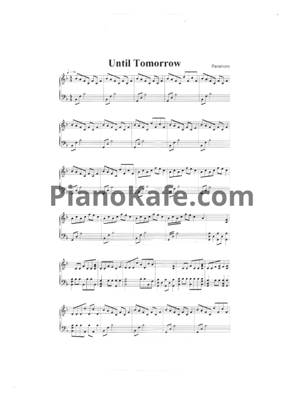 Ноты Paramore - Breathe (Until tomorrow) - PianoKafe.com
