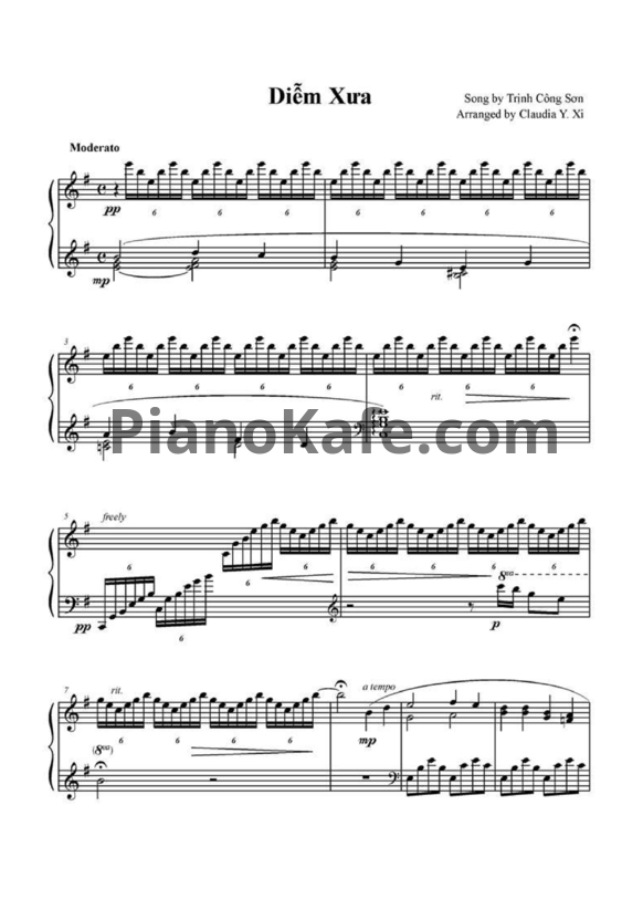 Ноты Trinh Cong Son - Diễm xưa (Версия 2) - PianoKafe.com