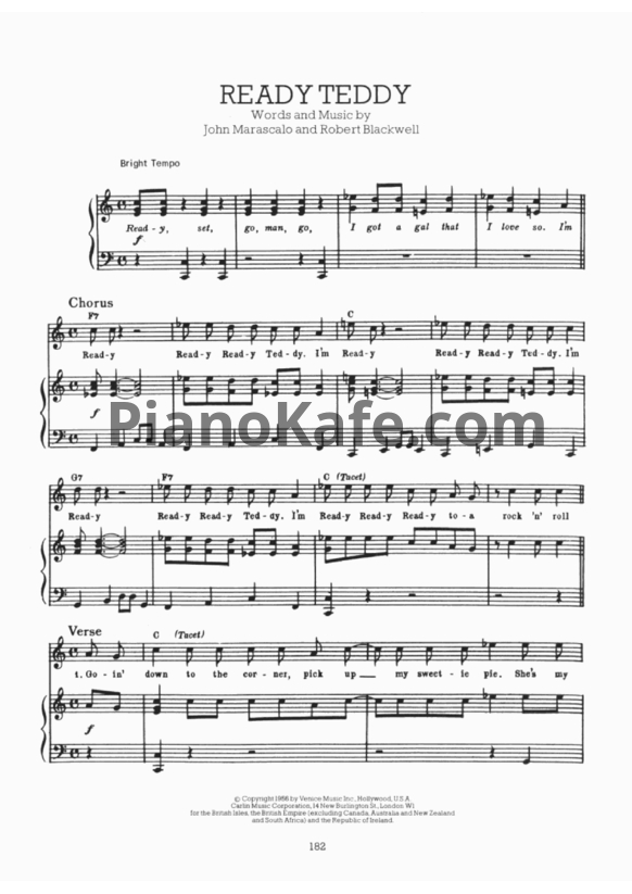 Ноты Elvis Presley - Ready Teddy - PianoKafe.com