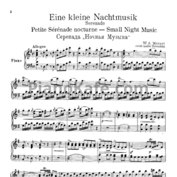 Ноты В. Моцарт - Маленькая ночная серенада (K. 525) - предпросмотр