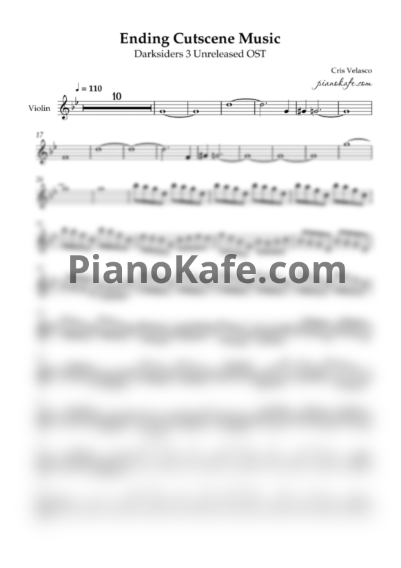 Ноты Cris Velasco - Ending cutscene music - PianoKafe.com