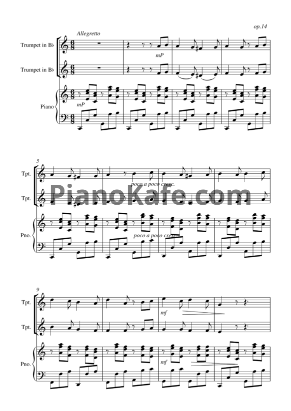 Ноты Илья Арзуманов - Чародейкою Зимою (Для двух труб и фортепиано) - PianoKafe.com
