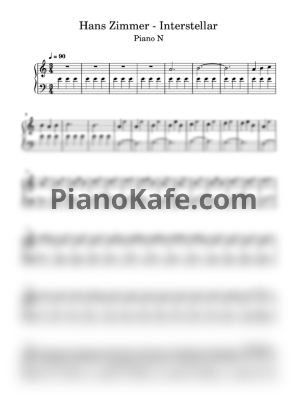 Ноты Hans Zimmer - Interstellar main theme (Piano N) - PianoKafe.com