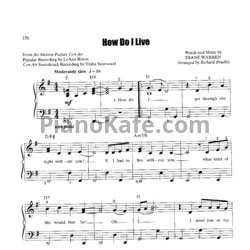 Ноты Jewel - How do I live - предпросмотр