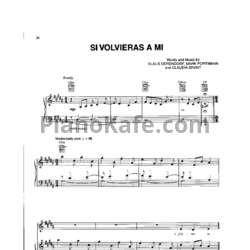 Ноты Josh Groban - Si volvieras a mi - предпросмотр