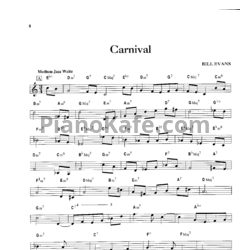 Ноты Bill Evans - Carnival - предпросмотр