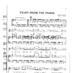 Ноты Queen - Fight from the inside - предпросмотр