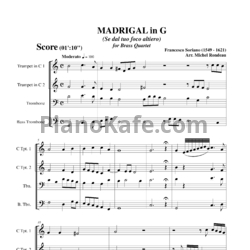 Ноты Ф. Сориано - Мадригал "Se dal tuo foco altiero" - предпросмотр