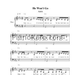 Ноты Adele - He won't go - предпросмотр