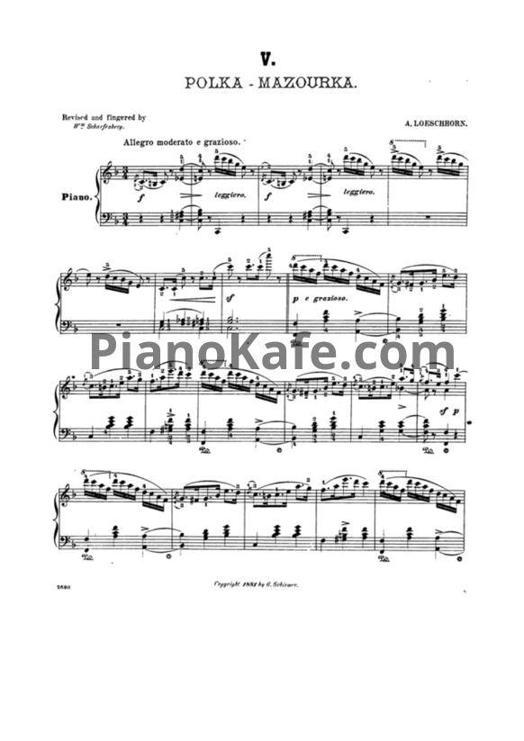 Ноты Альберт Лешгорн - Полька-мазурка (Соч. 37, №4) - PianoKafe.com