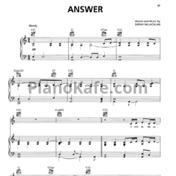 Ноты Sarah McLachlan - Answer - предпросмотр