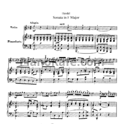 Ноты Георг Гендель - Соната фа мажор - предпросмотр