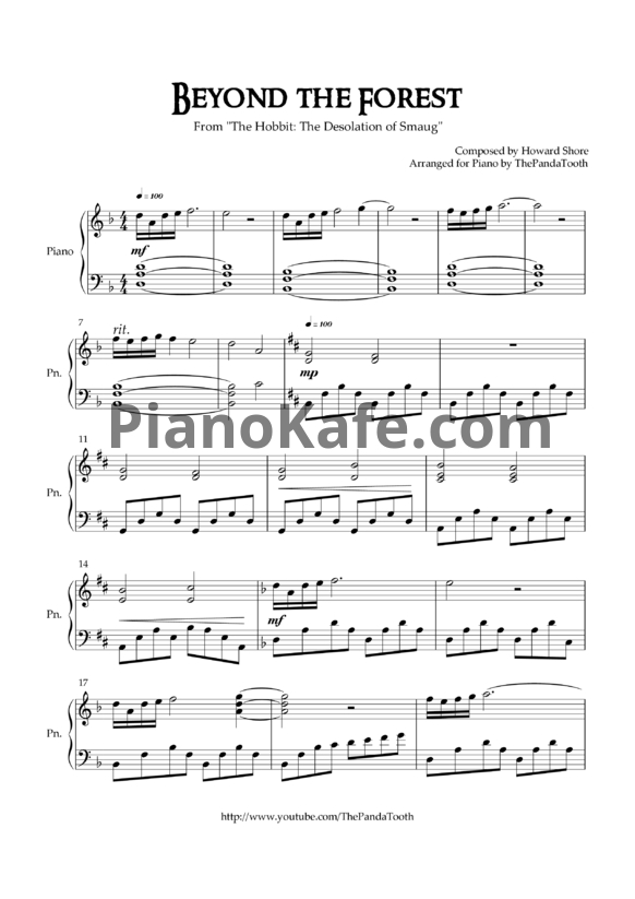 Ноты Howard Shore - Beyond the forest - PianoKafe.com
