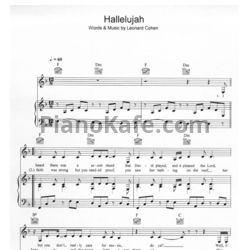 Ноты Leonard Cohen - Hallelujah - предпросмотр