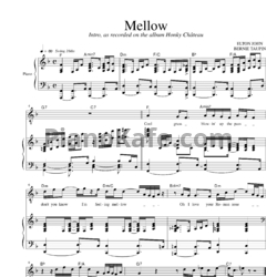 Ноты Elton John - Mellow - предпросмотр