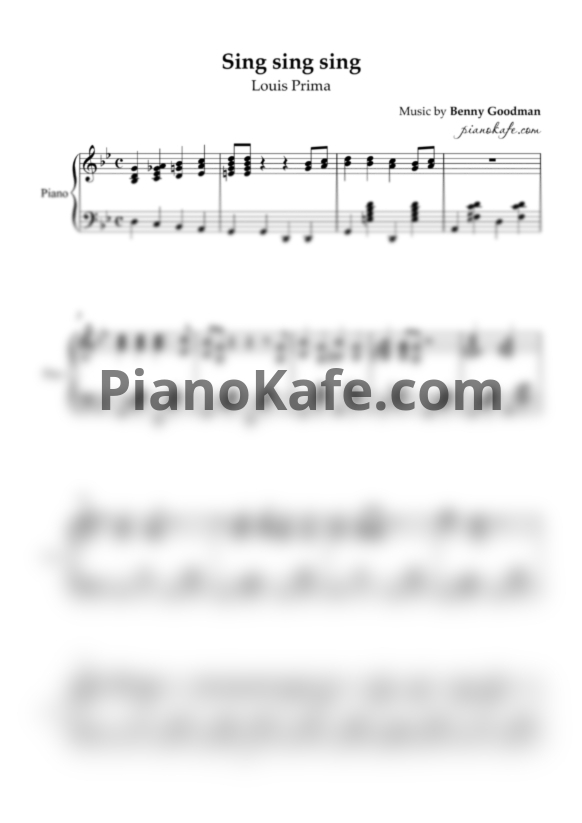 Ноты Louis Prima - Sing, Sing, Sing - PianoKafe.com