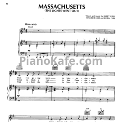 Ноты Bee Gees - Massachusetts (The light went out) - предпросмотр