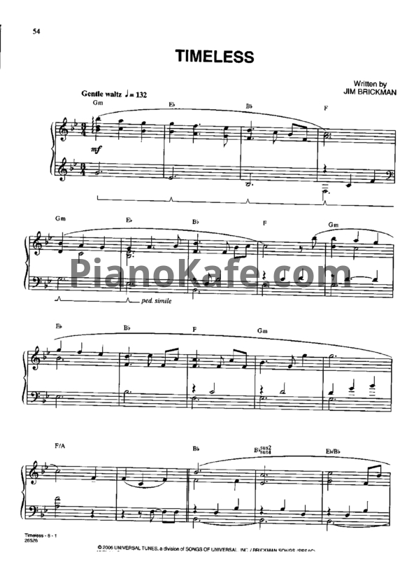 Ноты Jim Brickman - Timeless - PianoKafe.com