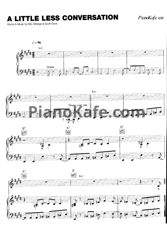 Ноты Elvis Presley - A little less conversation - PianoKafe.com