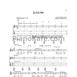 Ноты Green Day - 21 guns (Версия 2) - предпросмотр