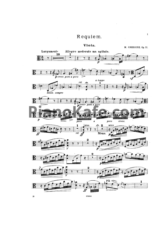 Ноты Михаил Гнесин - Реквием (Op. 11) - PianoKafe.com