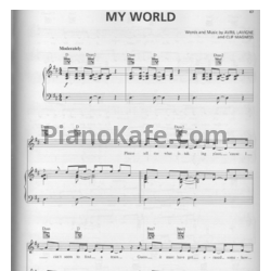 Ноты Avril Lavigne - My world - предпросмотр