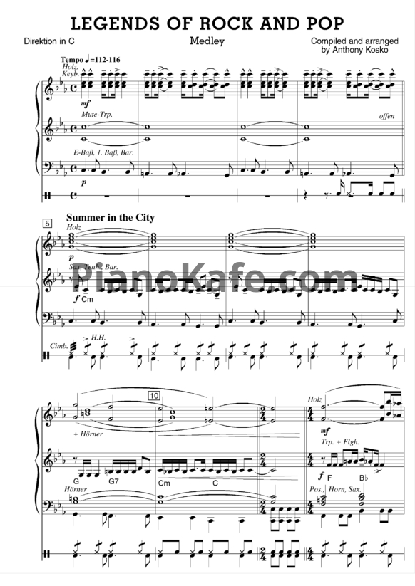 Ноты Anthony Kosko - Legends of rock and pop (Medley) - PianoKafe.com