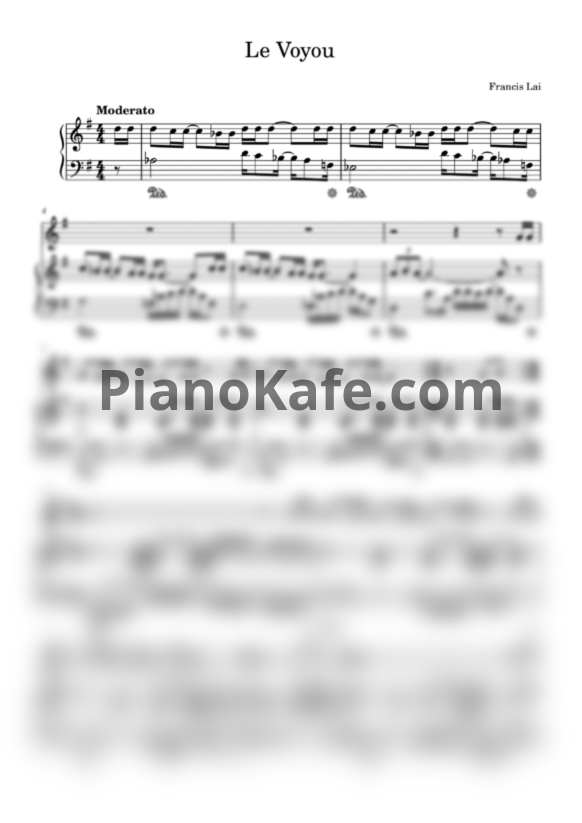 Ноты Francis Lai - Le voyou - PianoKafe.com