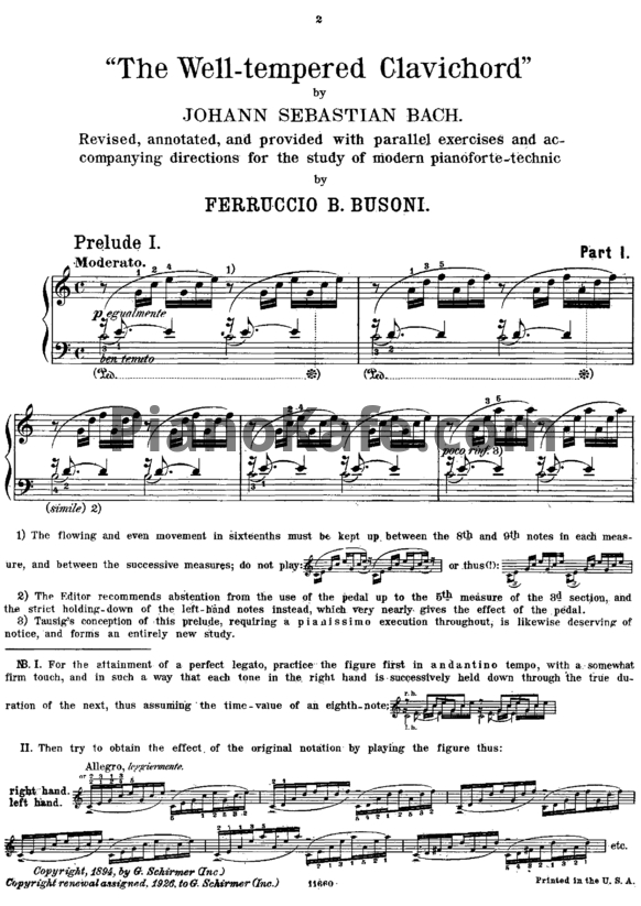 Ноты И. Бах - Хорошо темперированный клавир. Том 1 (Редакция Ф. Бузони) - PianoKafe.com