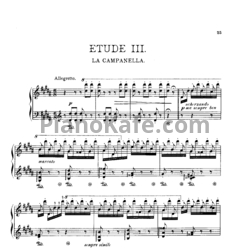 Ноты Ференц Лист - La campanella ("Grand paganini etudes") - предпросмотр