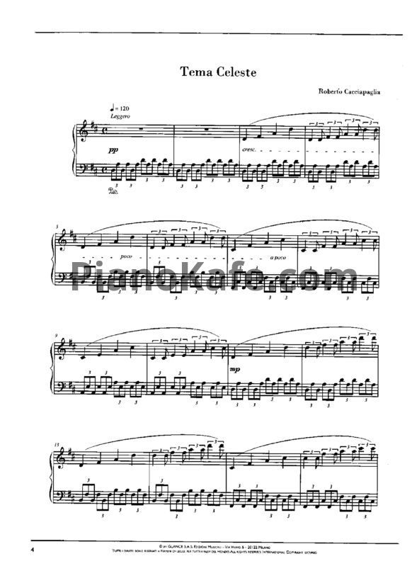 Ноты Roberto Cacciapaglia - Quarto tempo (Книга нот) - PianoKafe.com